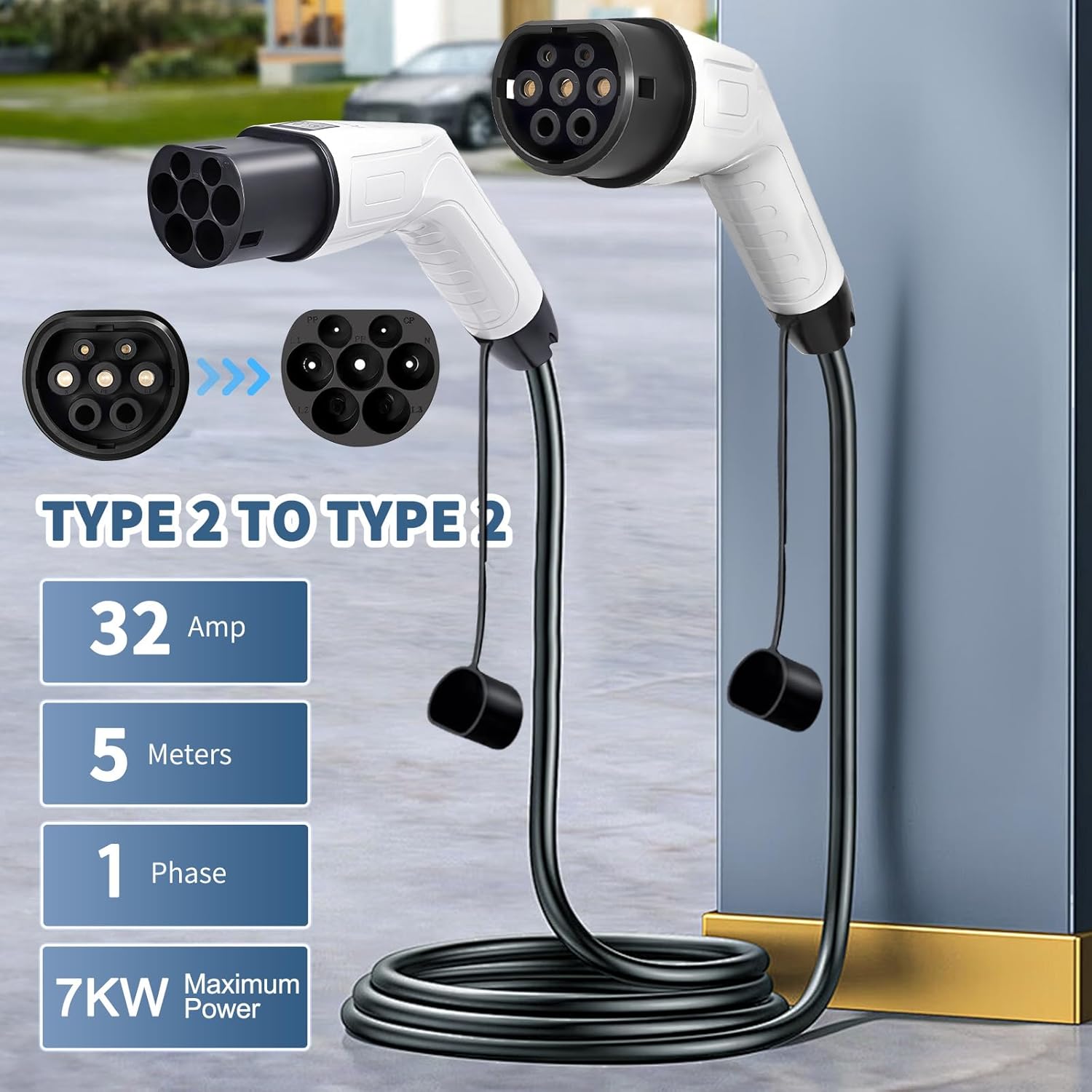 สายชาร์จรถยนต์ไฟฟ้า 5 เมตร TPU - Ev Charging Cable บทวิจารณ์และราคา